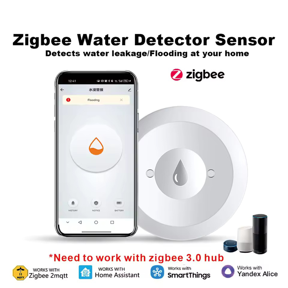 Работает с датчиком воды Tuya  – обзор и цена Water Alarm Sensor